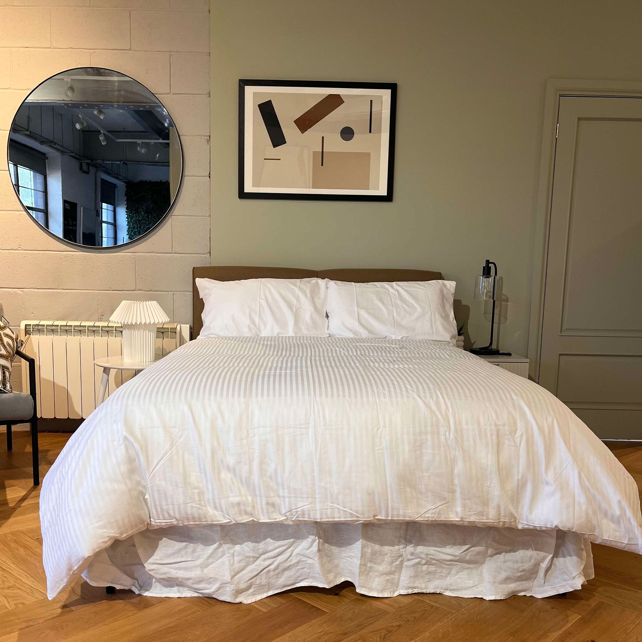 Satin Stripe Duvet Cover & Pillow Set-0