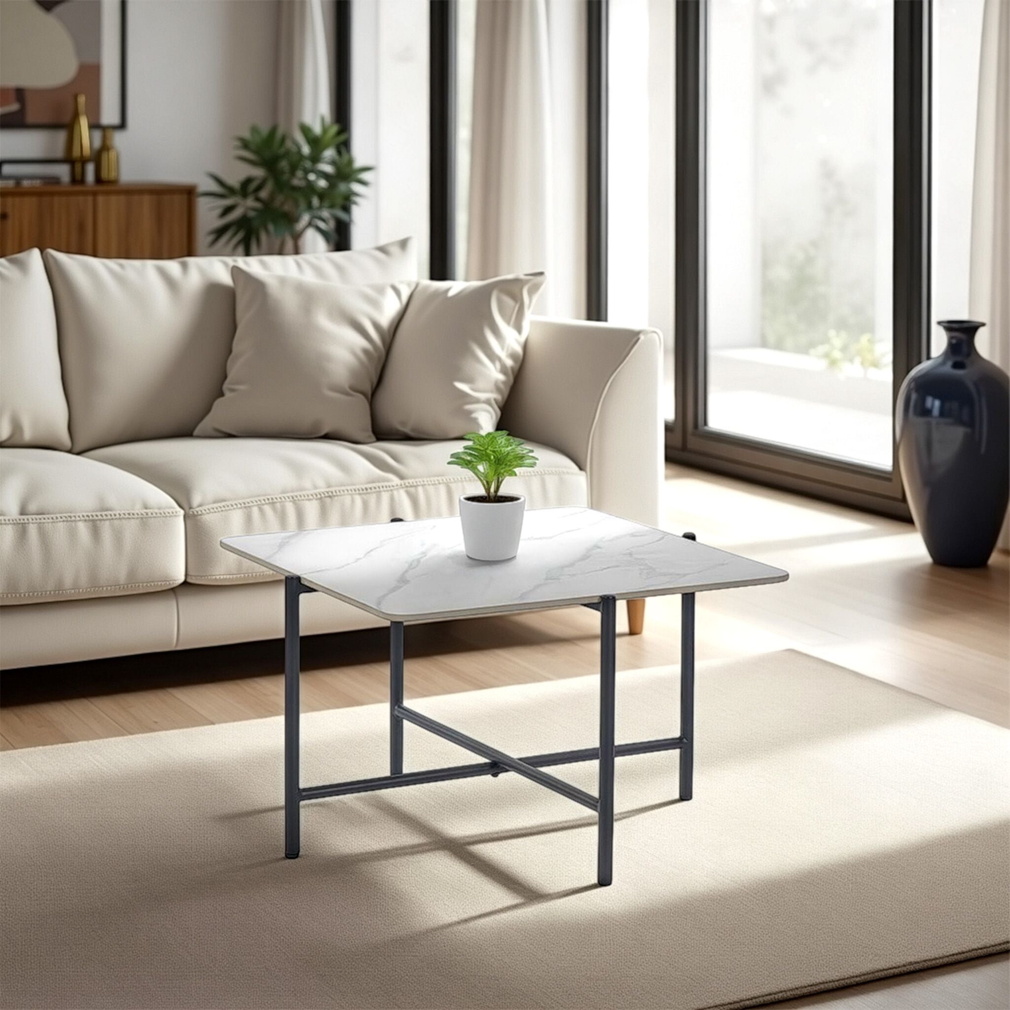 Shania White Marble Coffee Table-1