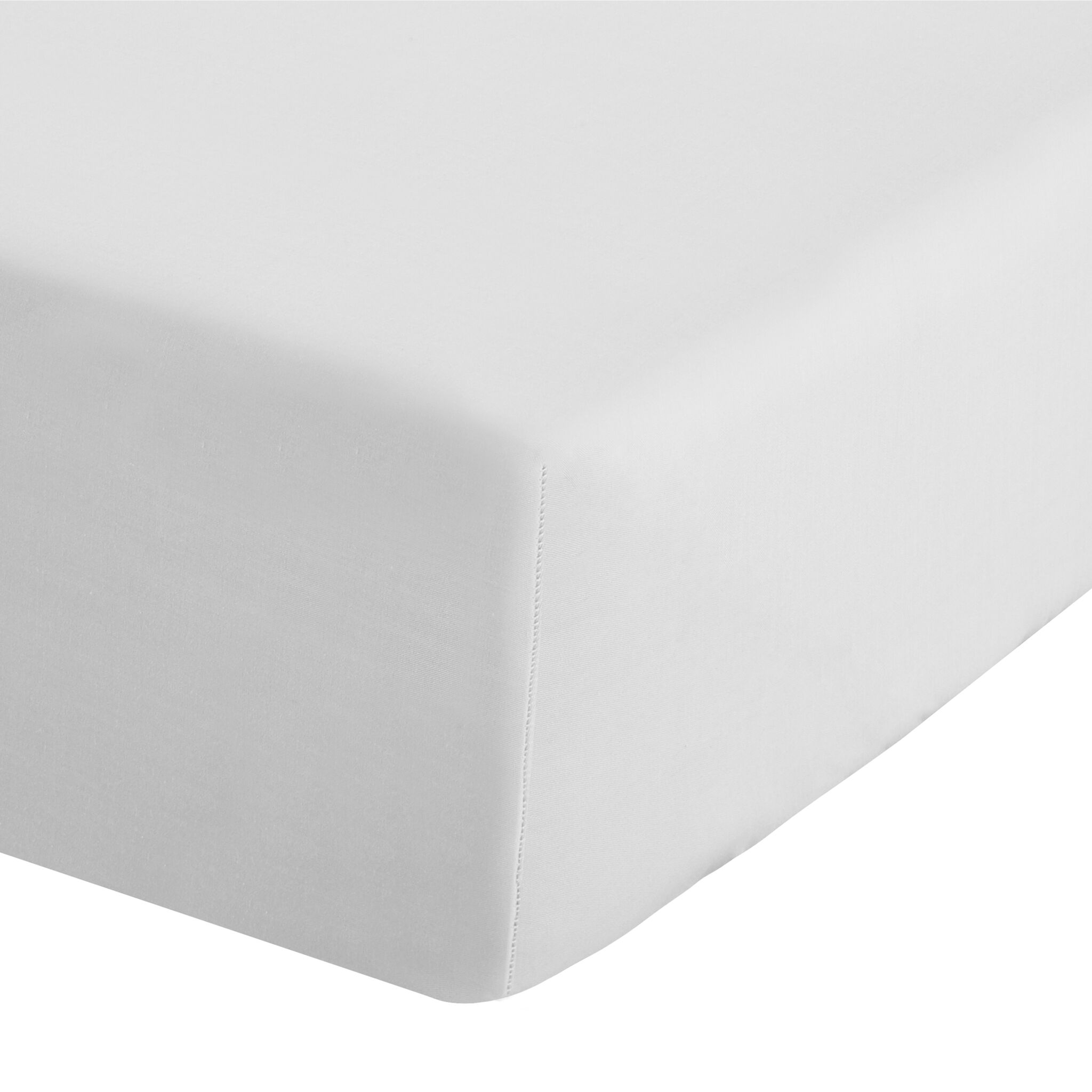 White Polycotton, Fitted Bed Sheet-0