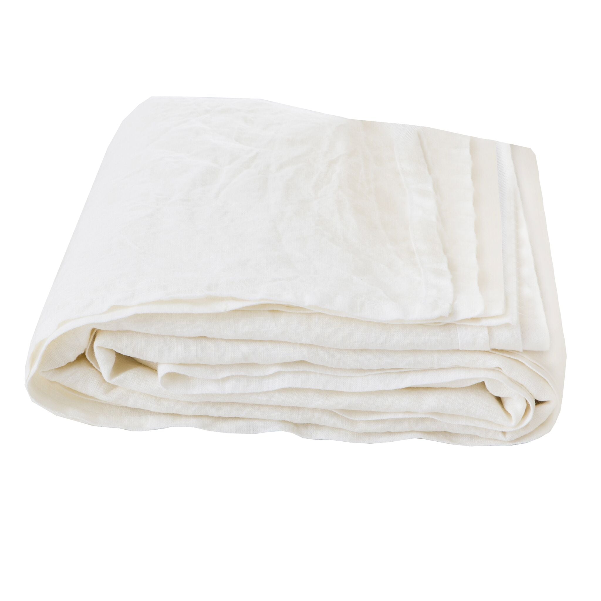 White 100% Linen Valance Bed Skirt-1