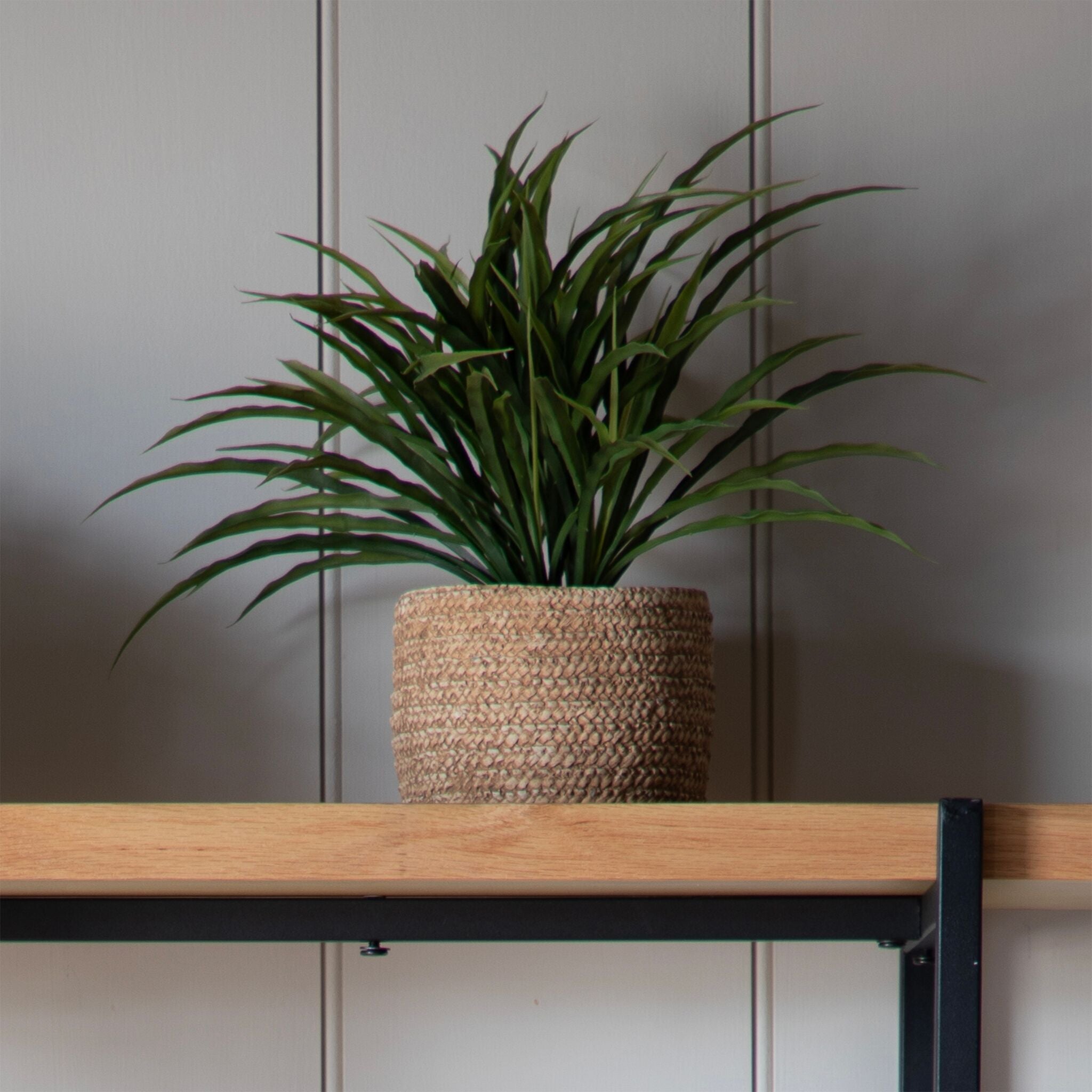 Faux Wild Grass In Soil Green-0