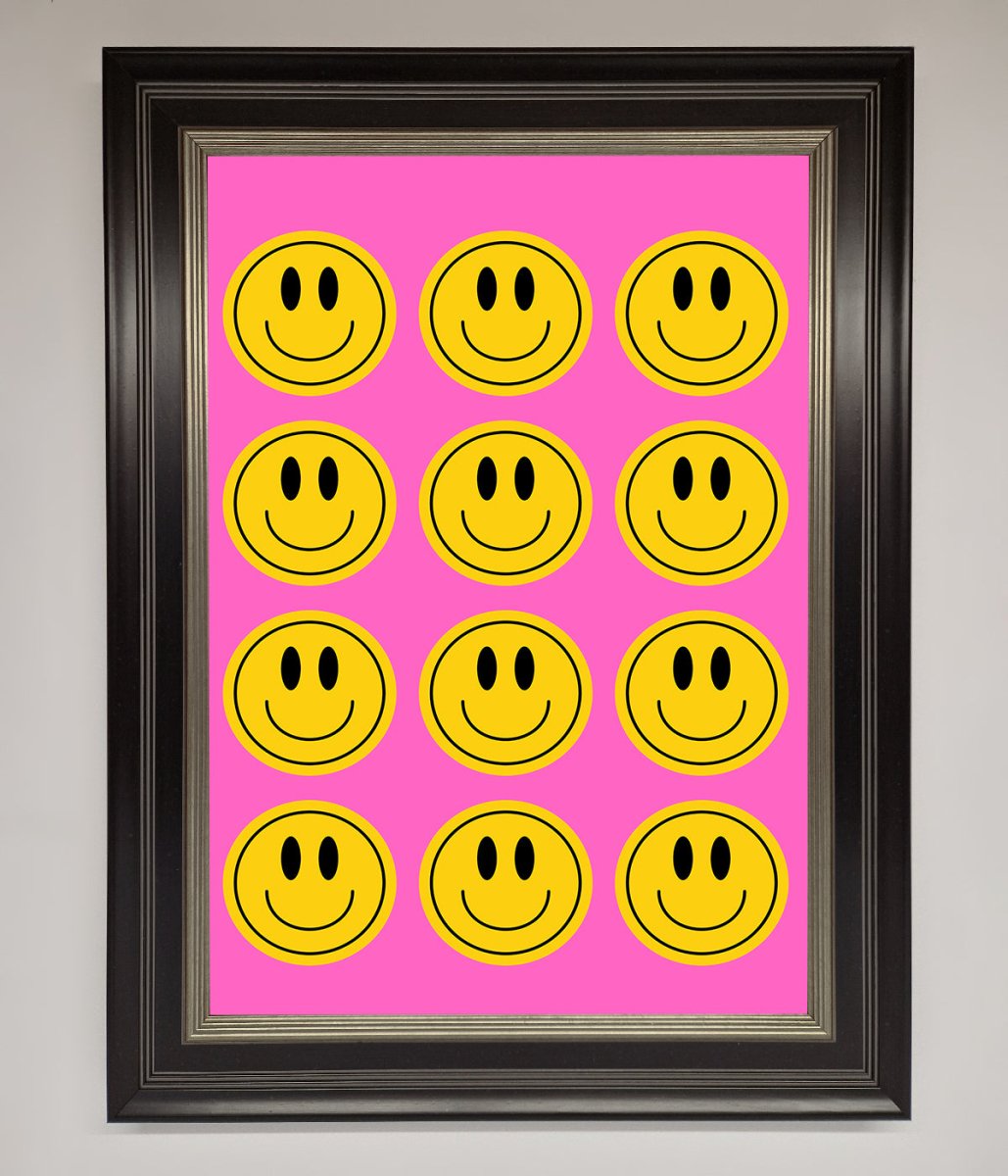 Acid Smile Faces Framed Poster-17