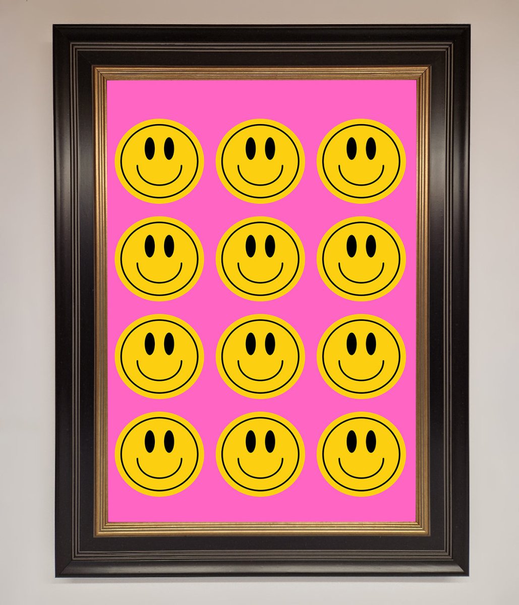Acid Smile Faces Framed Poster-18