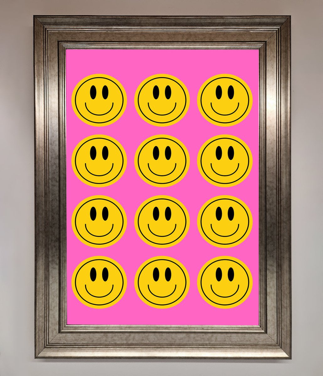 Acid Smile Faces Framed Poster-15