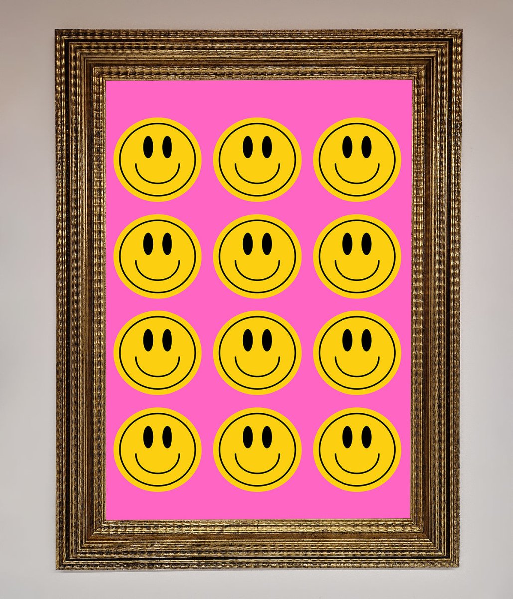 Acid Smile Faces Framed Poster-10