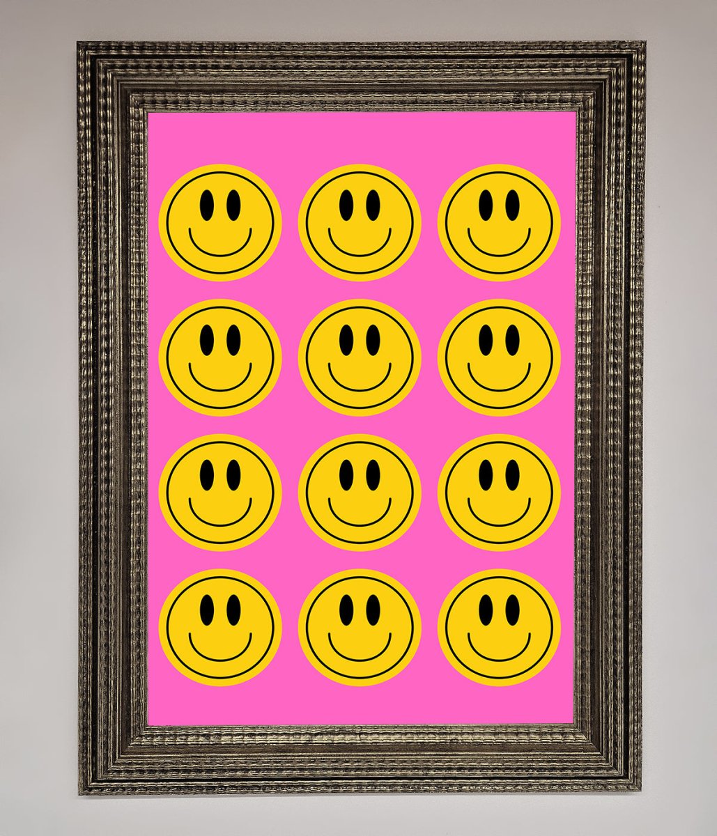 Acid Smile Faces Framed Poster-11