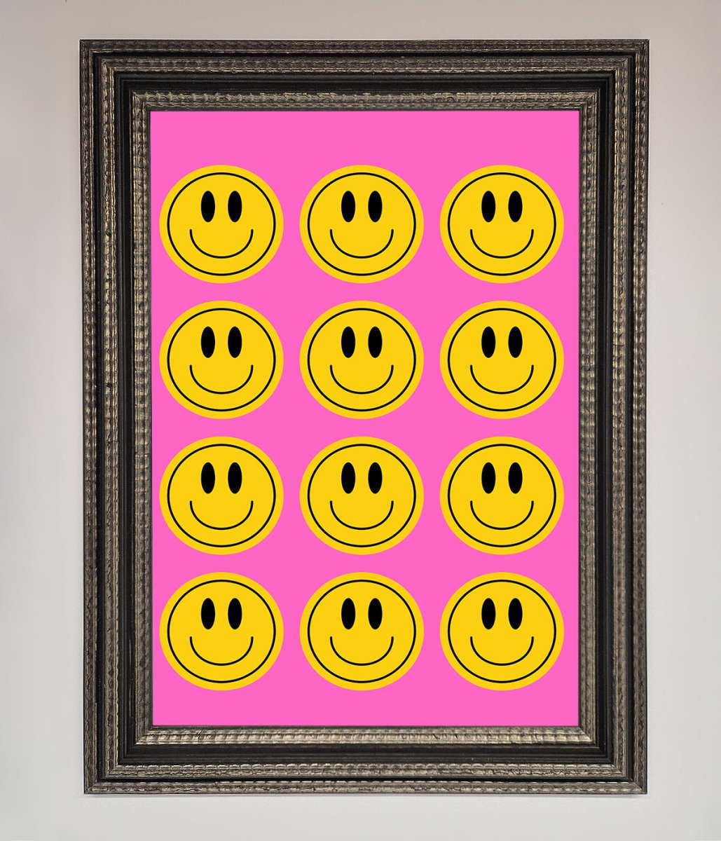 Acid Smile Faces Framed Poster-14