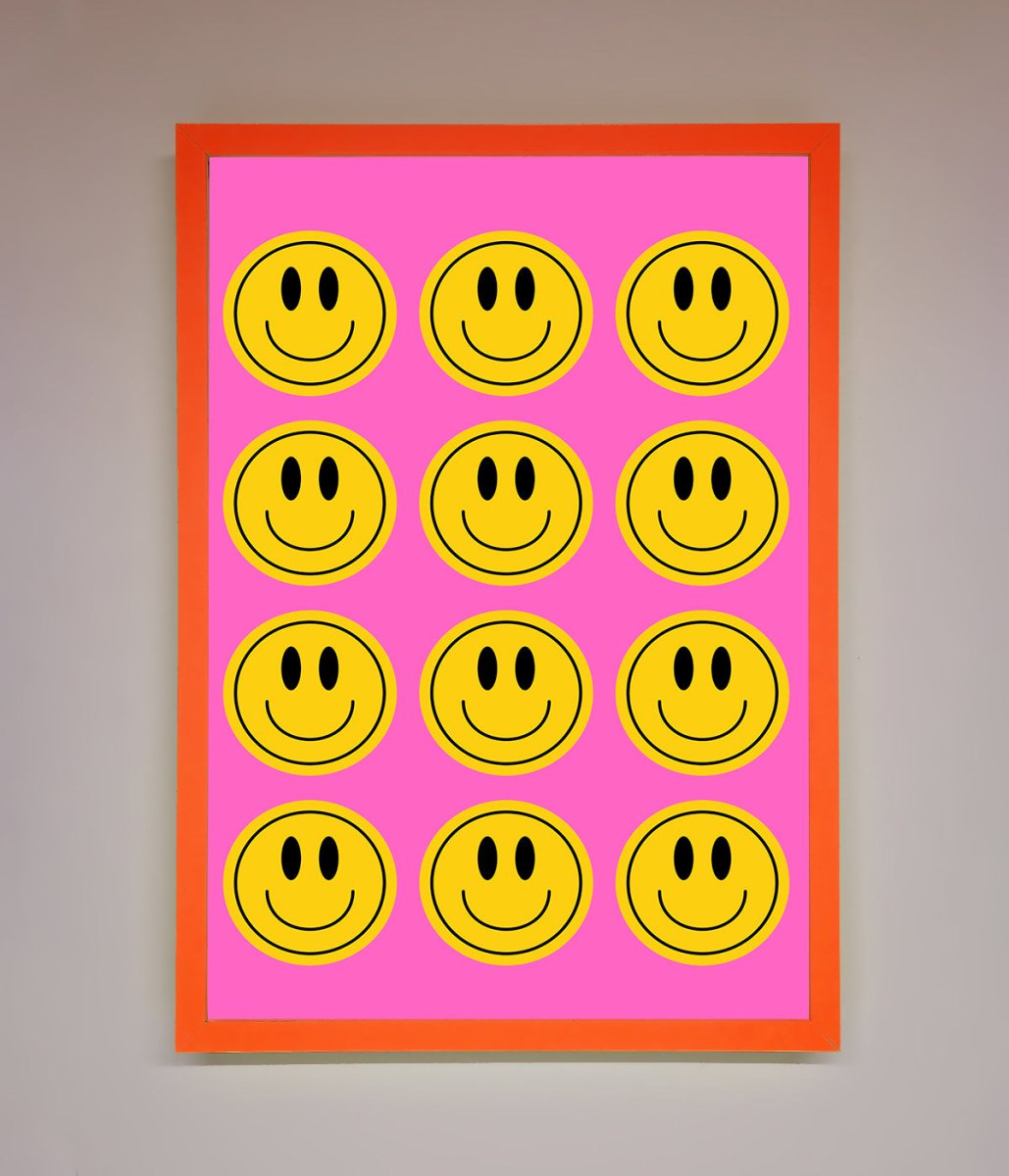 Acid Smile Faces Framed Poster-6