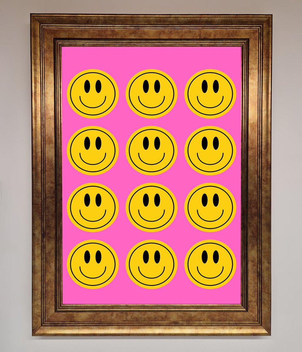 Acid Smile Faces Framed Poster-13