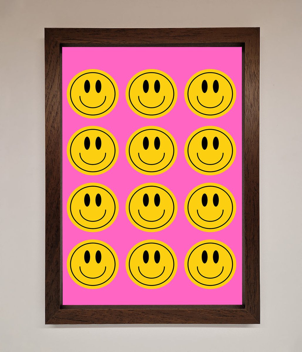Acid Smile Faces Framed Poster-4