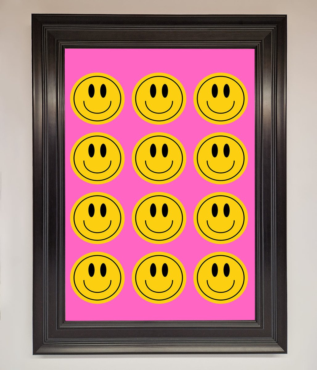 Acid Smile Faces Framed Poster-16