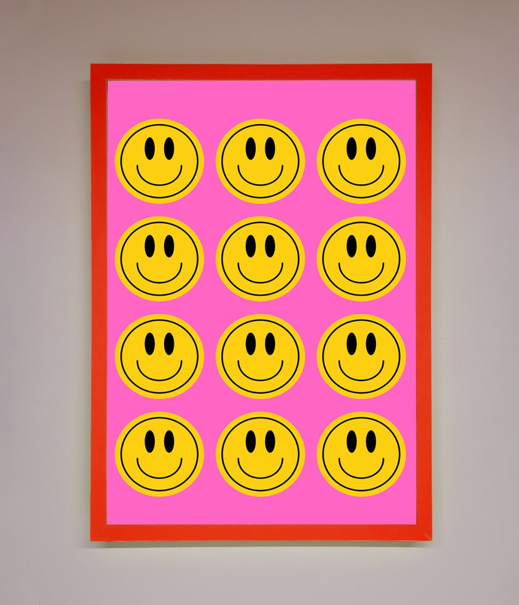 Acid Smile Faces Framed Poster-7