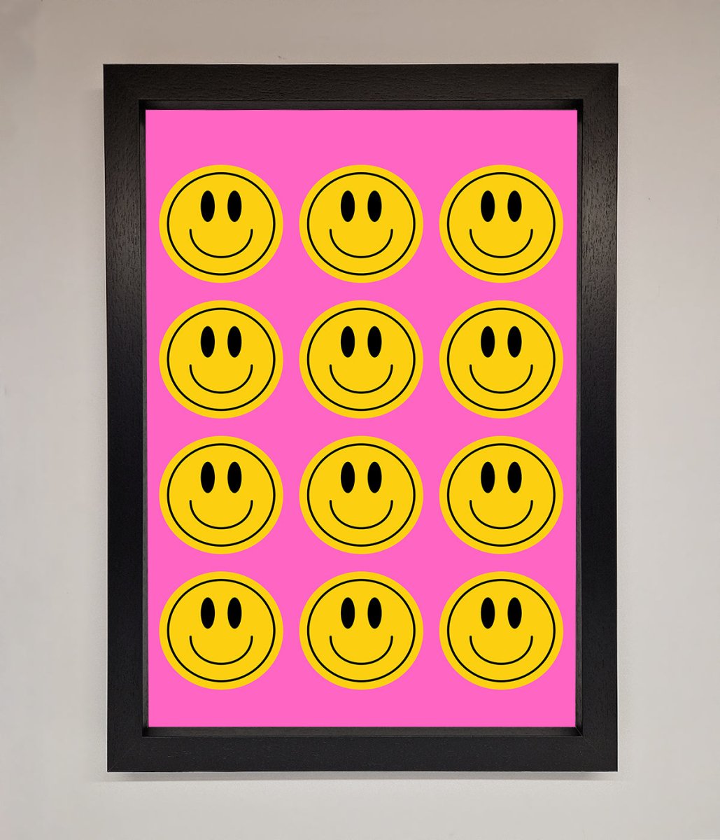 Acid Smile Faces Framed Poster-1