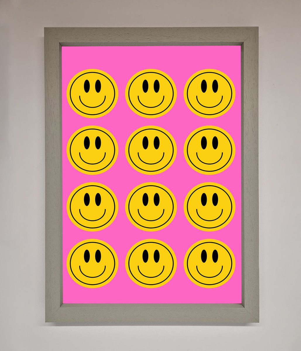 Acid Smile Faces Framed Poster-2