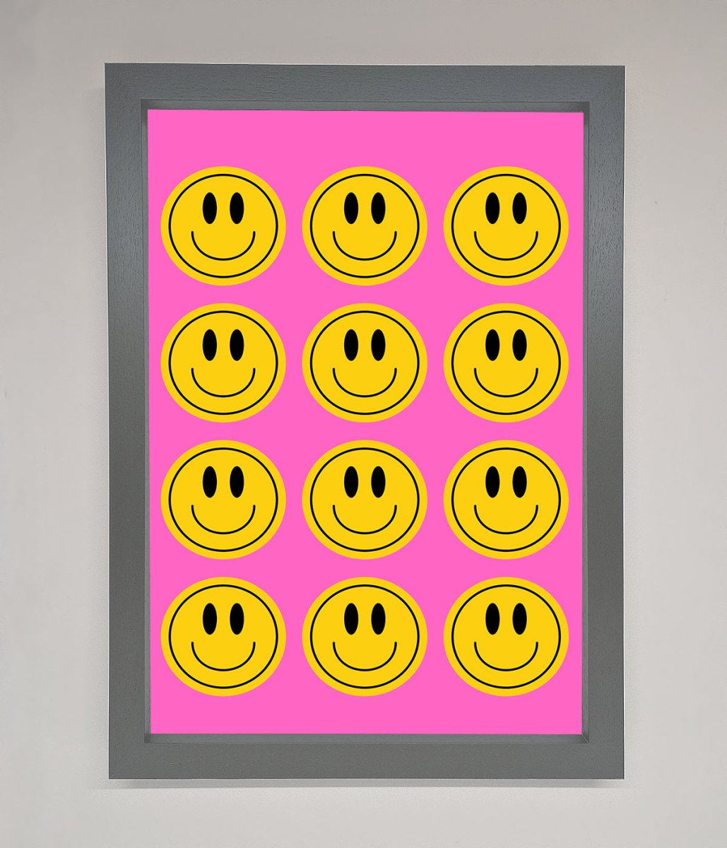 Acid Smile Faces Framed Poster-3