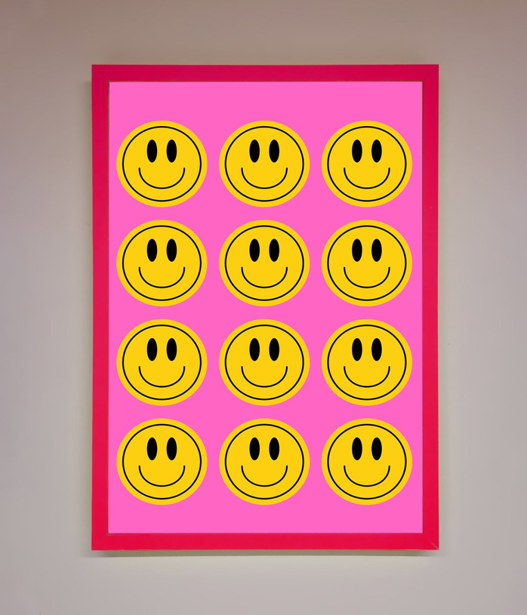 Acid Smile Faces Framed Poster-5