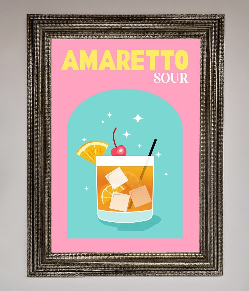 Amaretto Sour Cocktail Framed Wall Art-16
