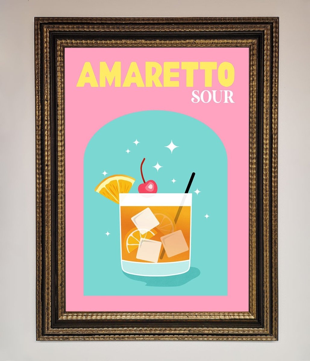 Amaretto Sour Cocktail Framed Wall Art-18