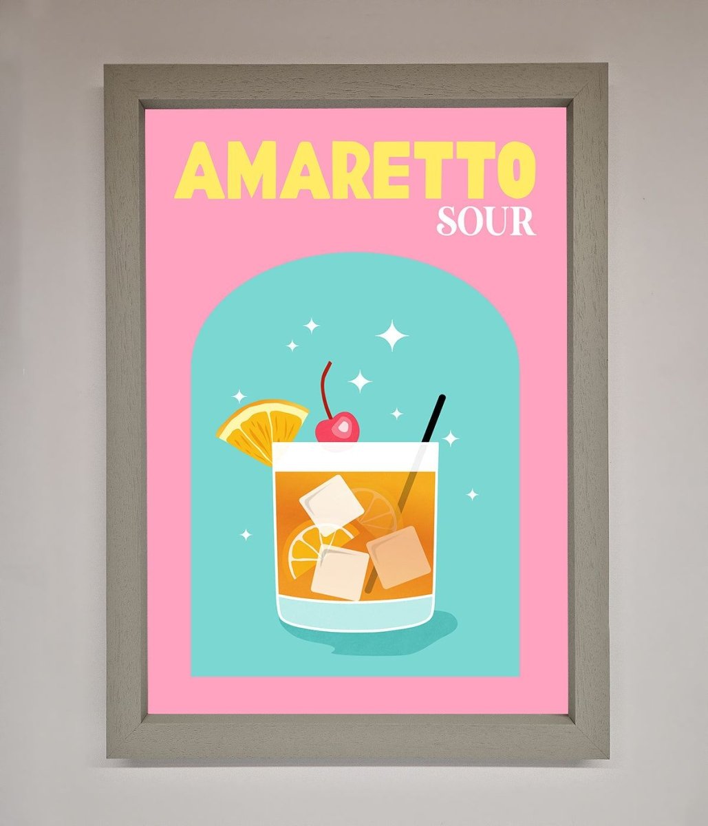 Amaretto Sour Cocktail Framed Wall Art-3