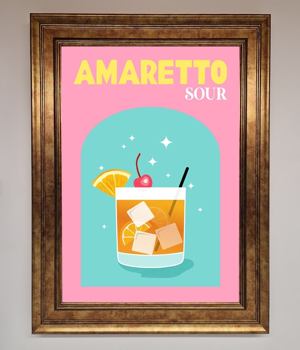 Amaretto Sour Cocktail Framed Wall Art-7