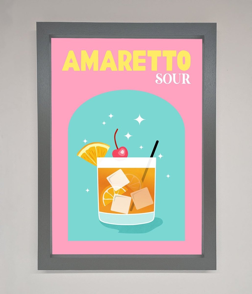 Amaretto Sour Cocktail Framed Wall Art-4