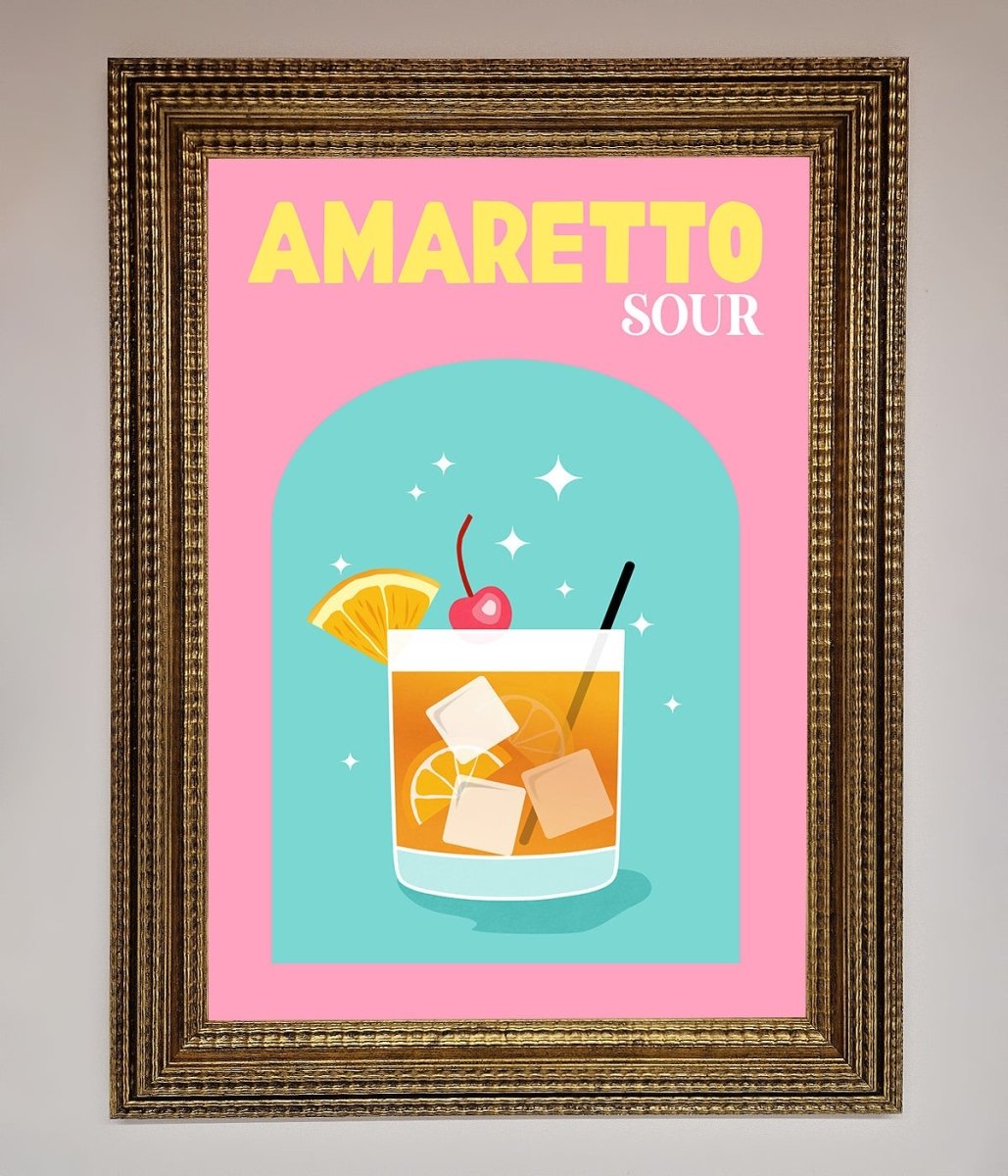 Amaretto Sour Cocktail Framed Wall Art-15