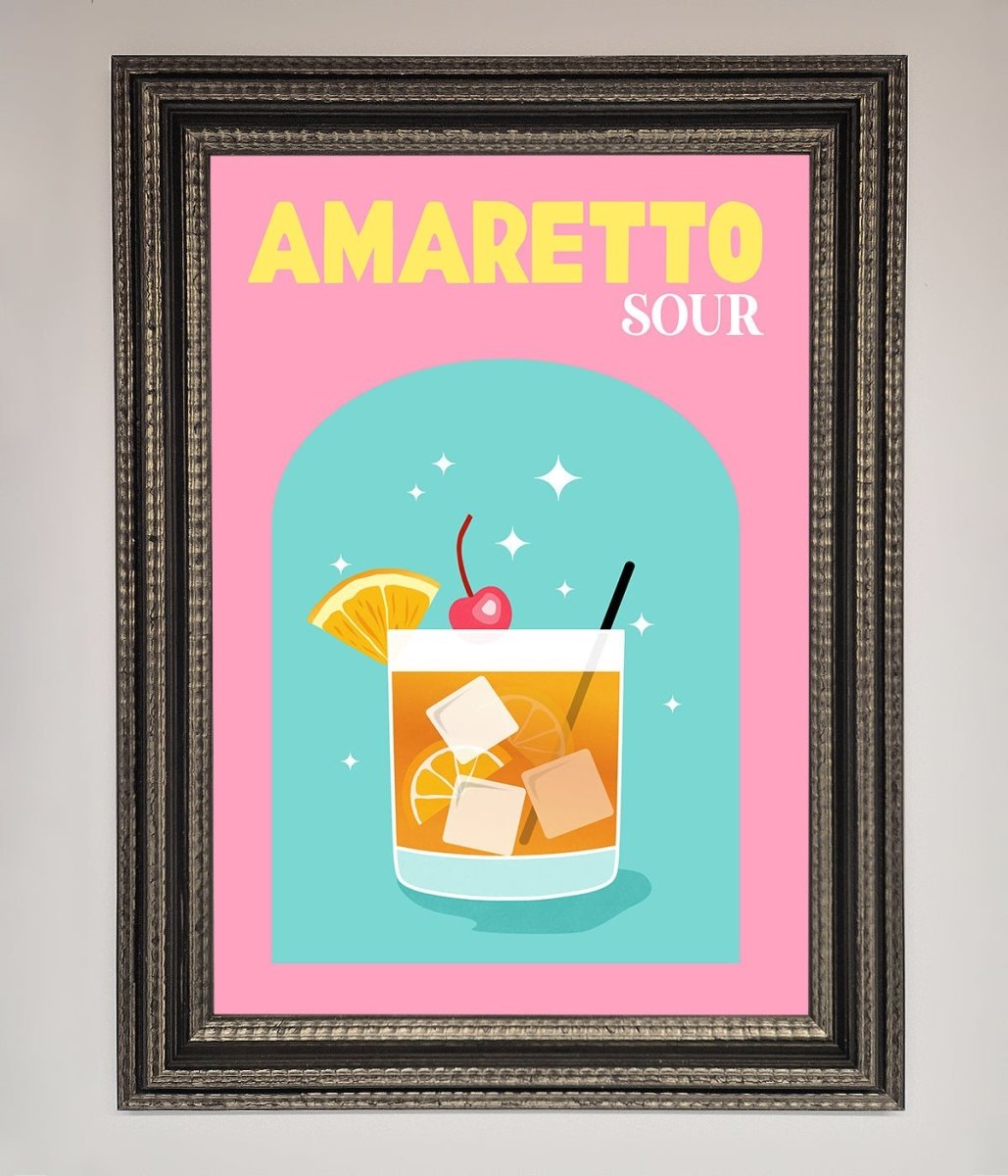 Amaretto Sour Cocktail Framed Wall Art-17