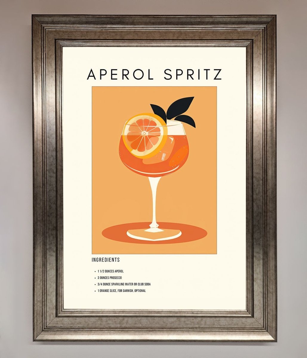Aperol Spritz Cocktail Framed Print-5