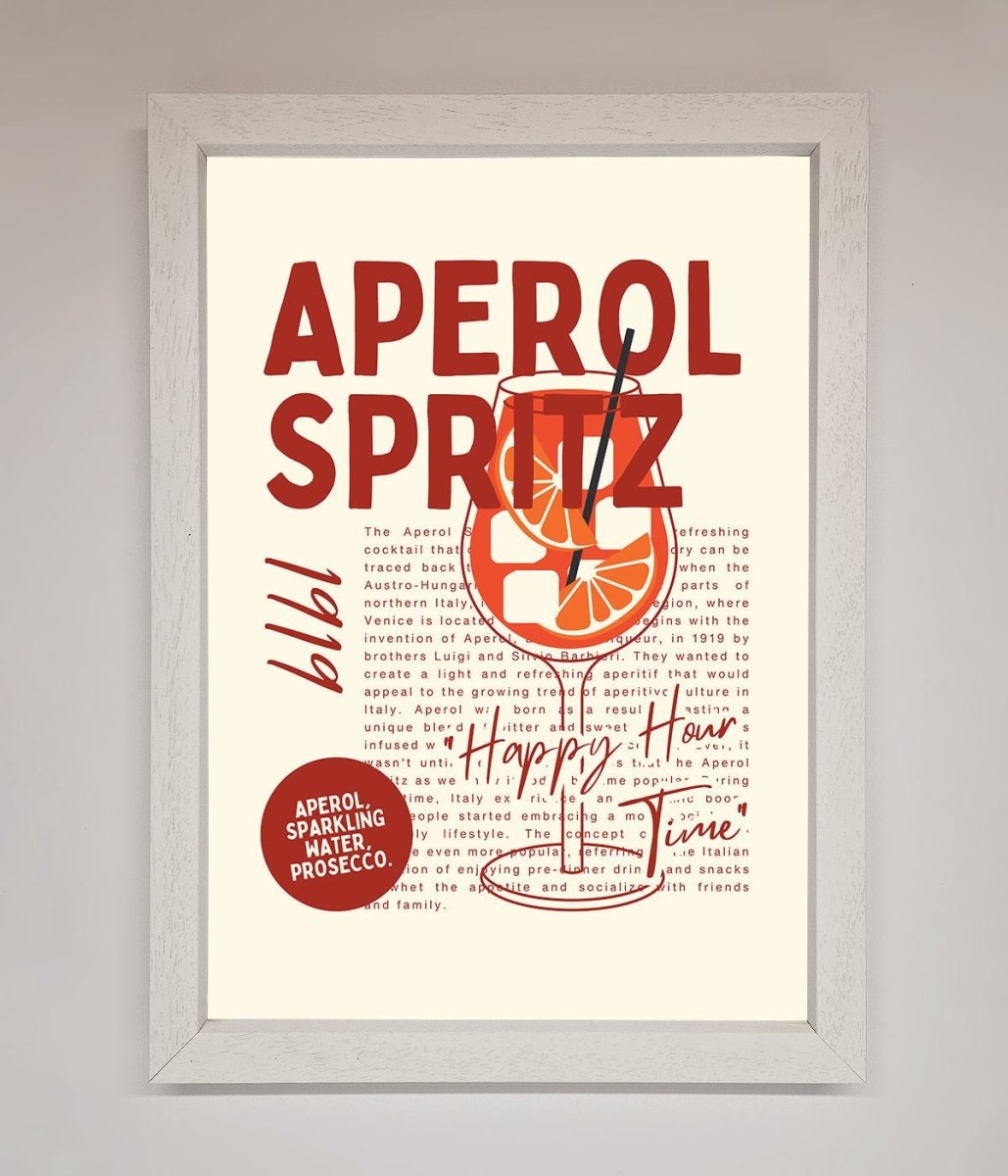 Aperol Spritz Happy Hour Cocktail Framed Wall Art-2