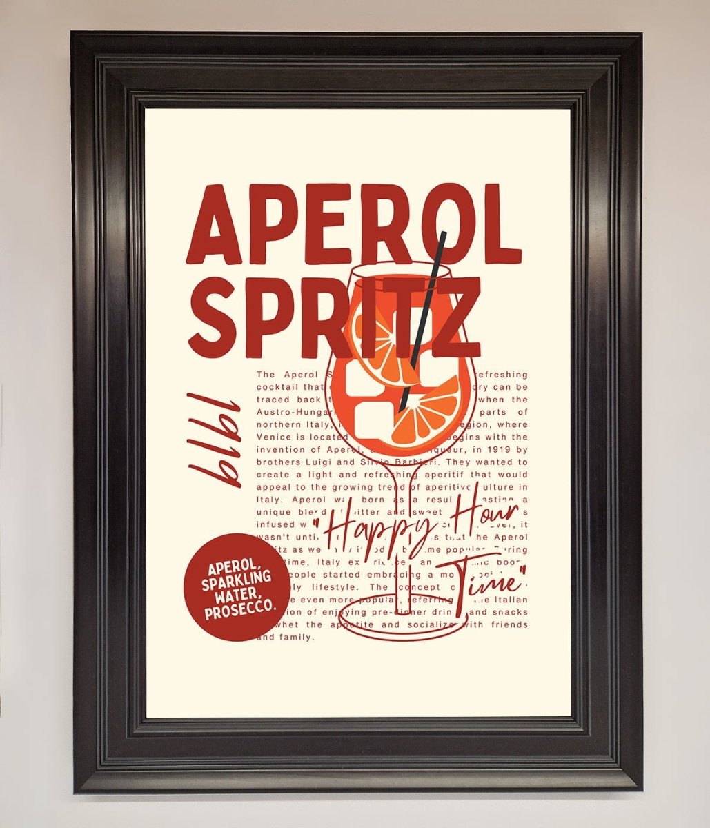 Aperol Spritz Happy Hour Cocktail Framed Wall Art-6