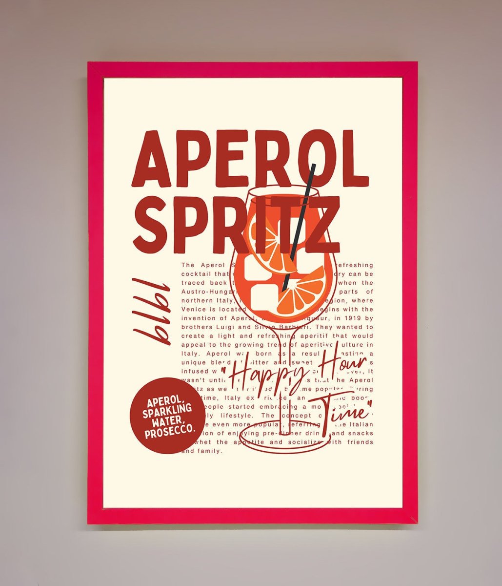 Aperol Spritz Happy Hour Cocktail Framed Wall Art-13