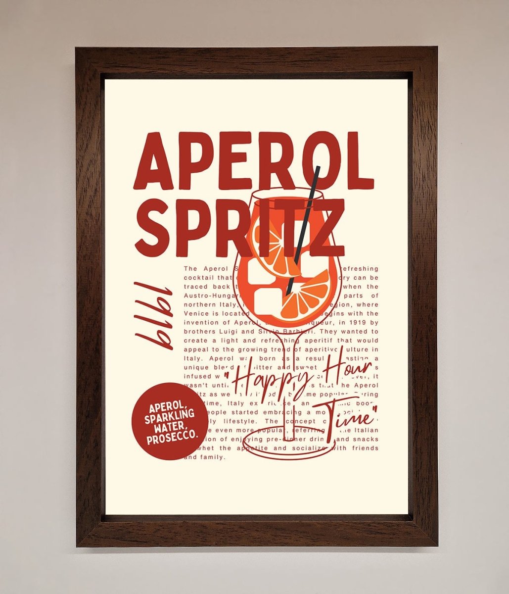 Aperol Spritz Happy Hour Cocktail Framed Wall Art-0