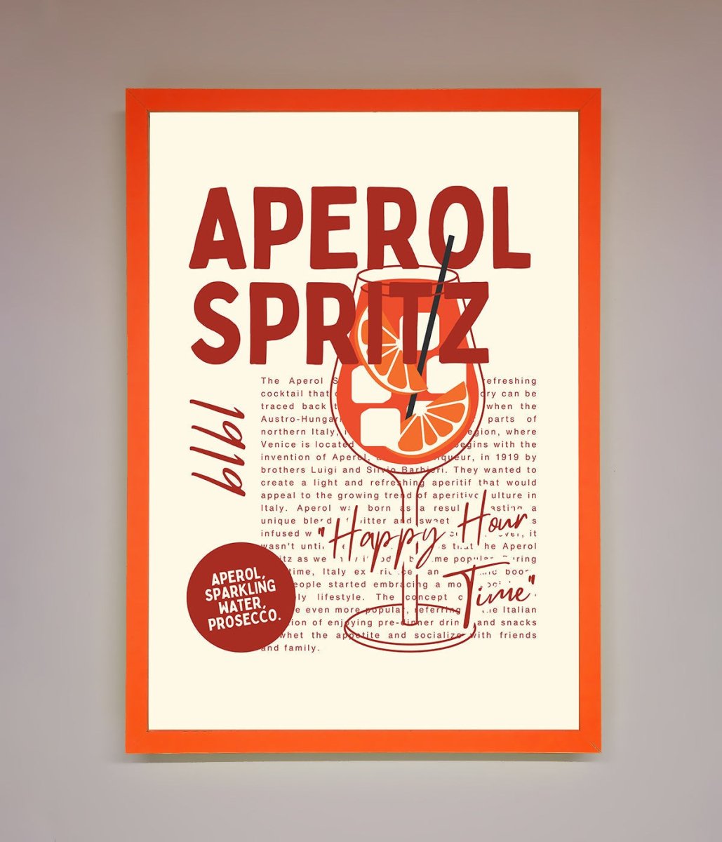 Aperol Spritz Happy Hour Cocktail Framed Wall Art-10