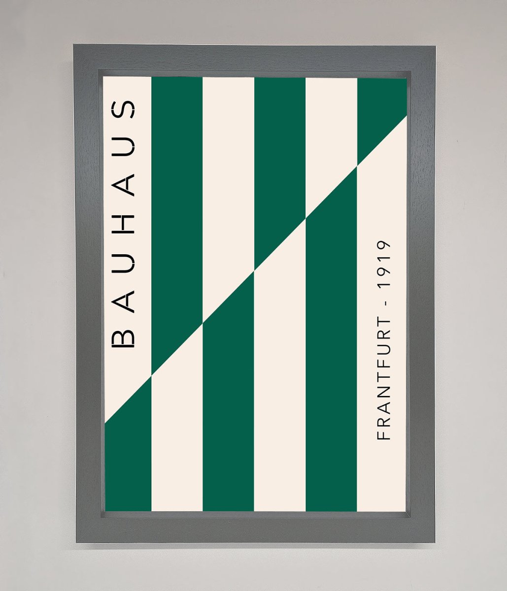 Bauhaus Green And White Framed Print-4