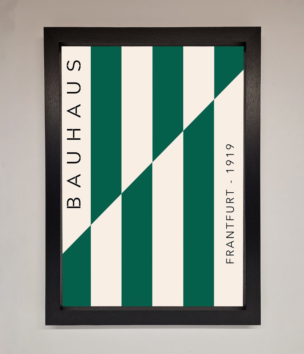 Bauhaus Green And White Framed Print-1