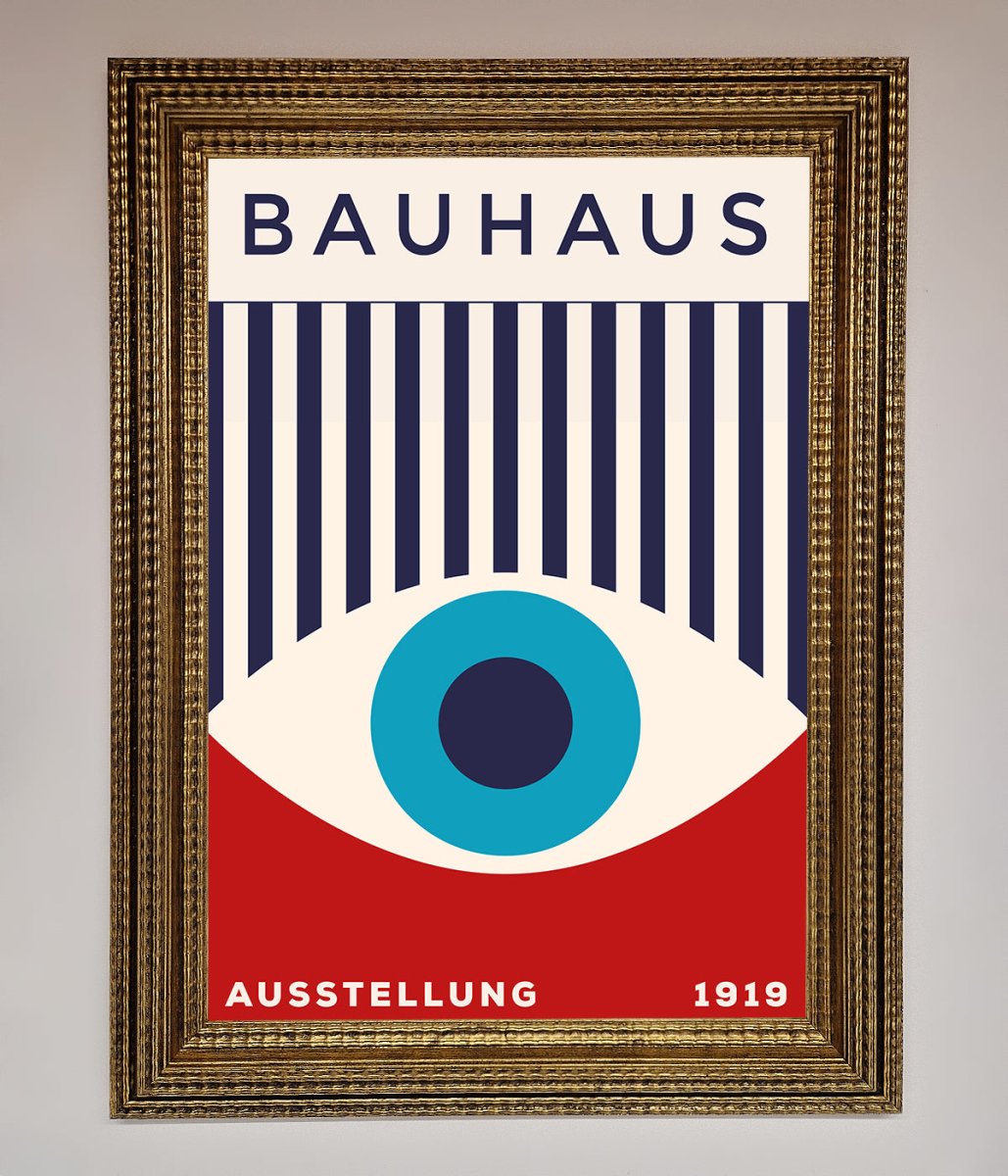 Bauhaus Red And Blue Eye Framed Wall Art-10