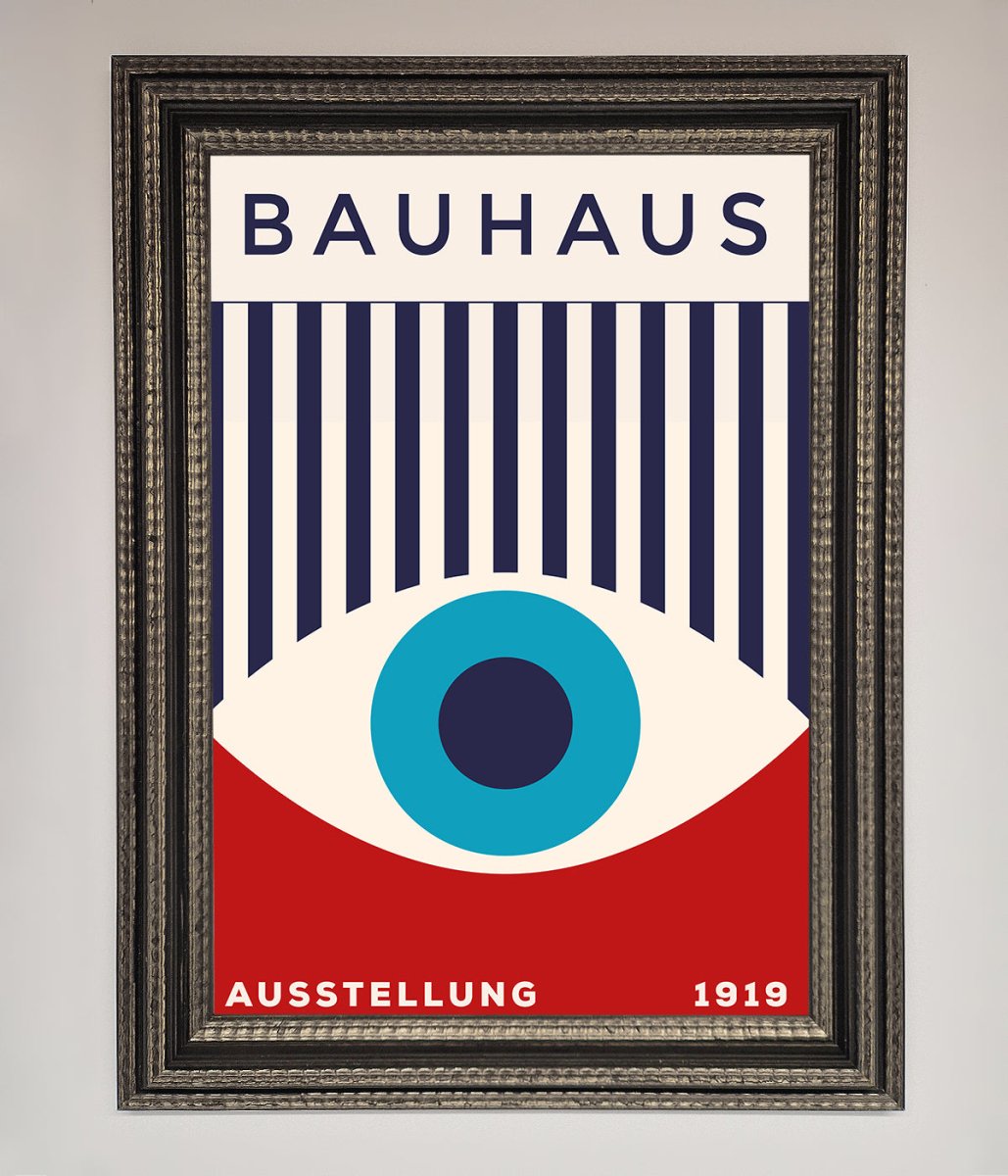 Bauhaus Red And Blue Eye Framed Wall Art-14