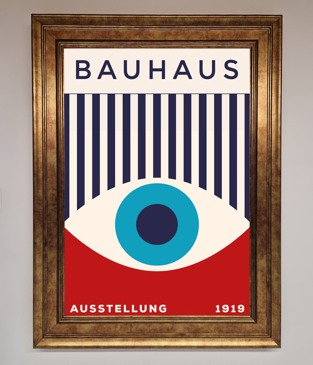 Bauhaus Red And Blue Eye Framed Wall Art-13