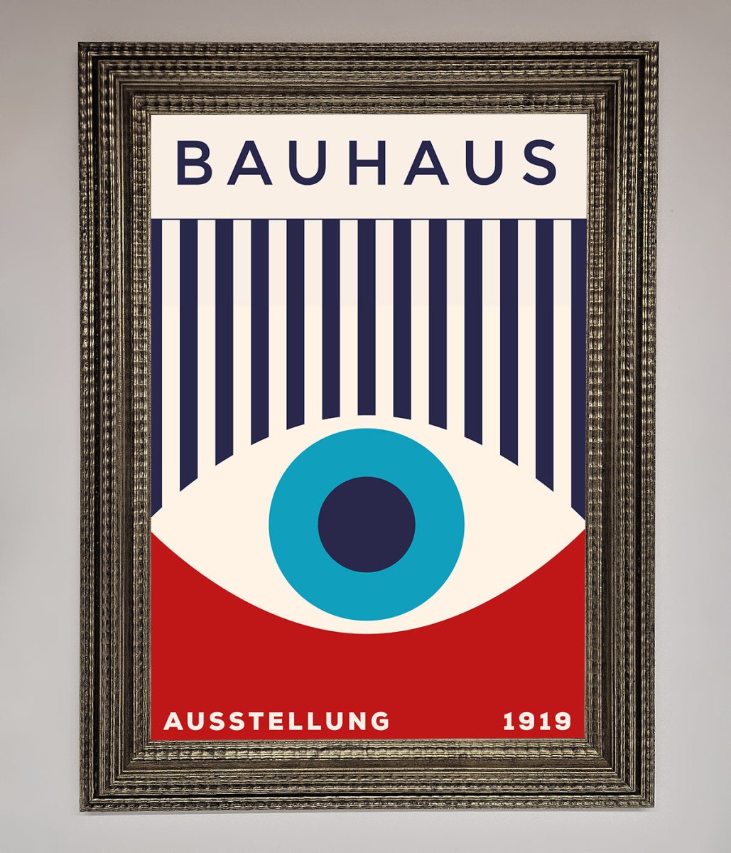 Bauhaus Red And Blue Eye Framed Wall Art-11