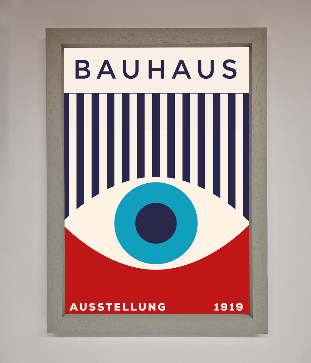Bauhaus Red And Blue Eye Framed Wall Art-2