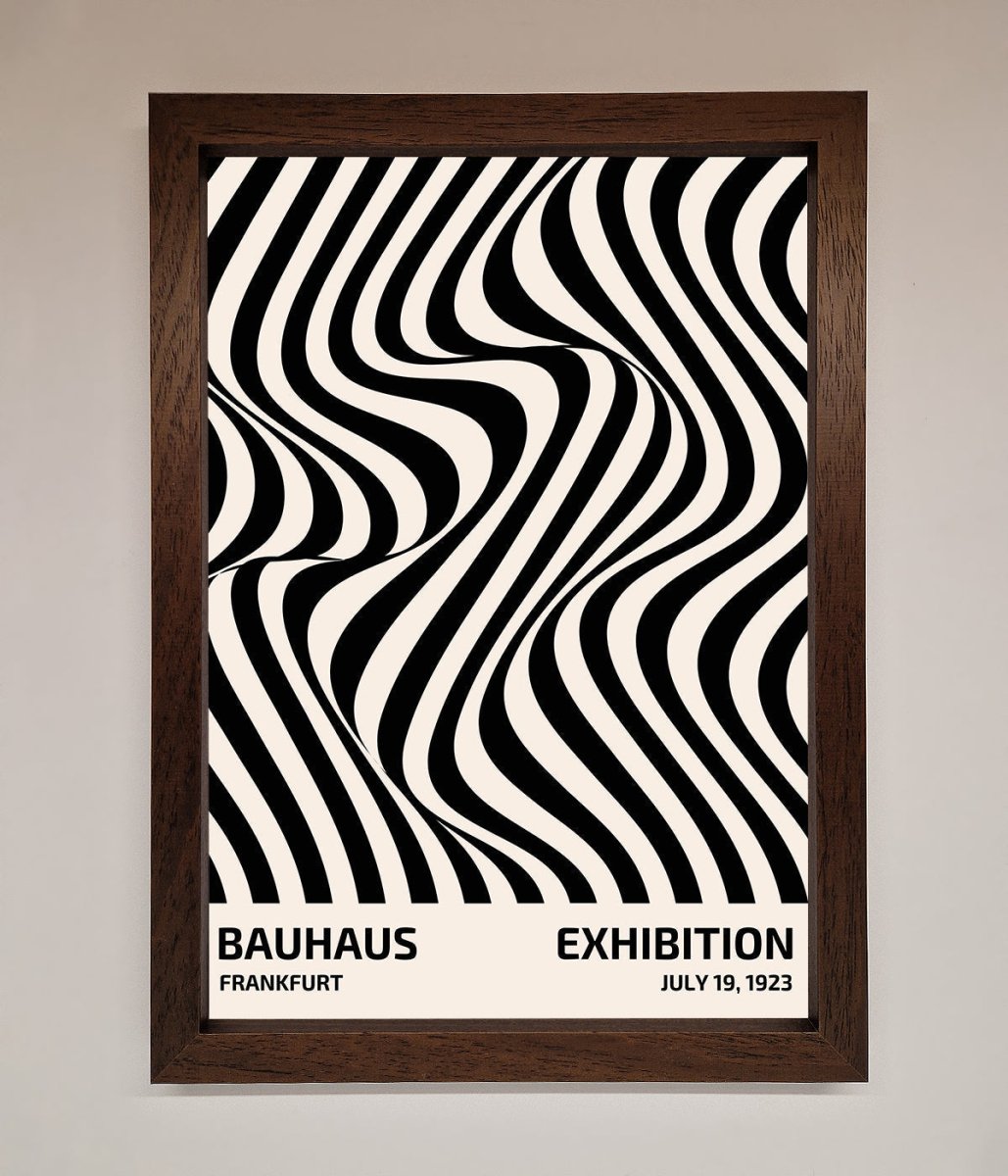 Bauhaus Wavy Black Lines Framed Poster-4