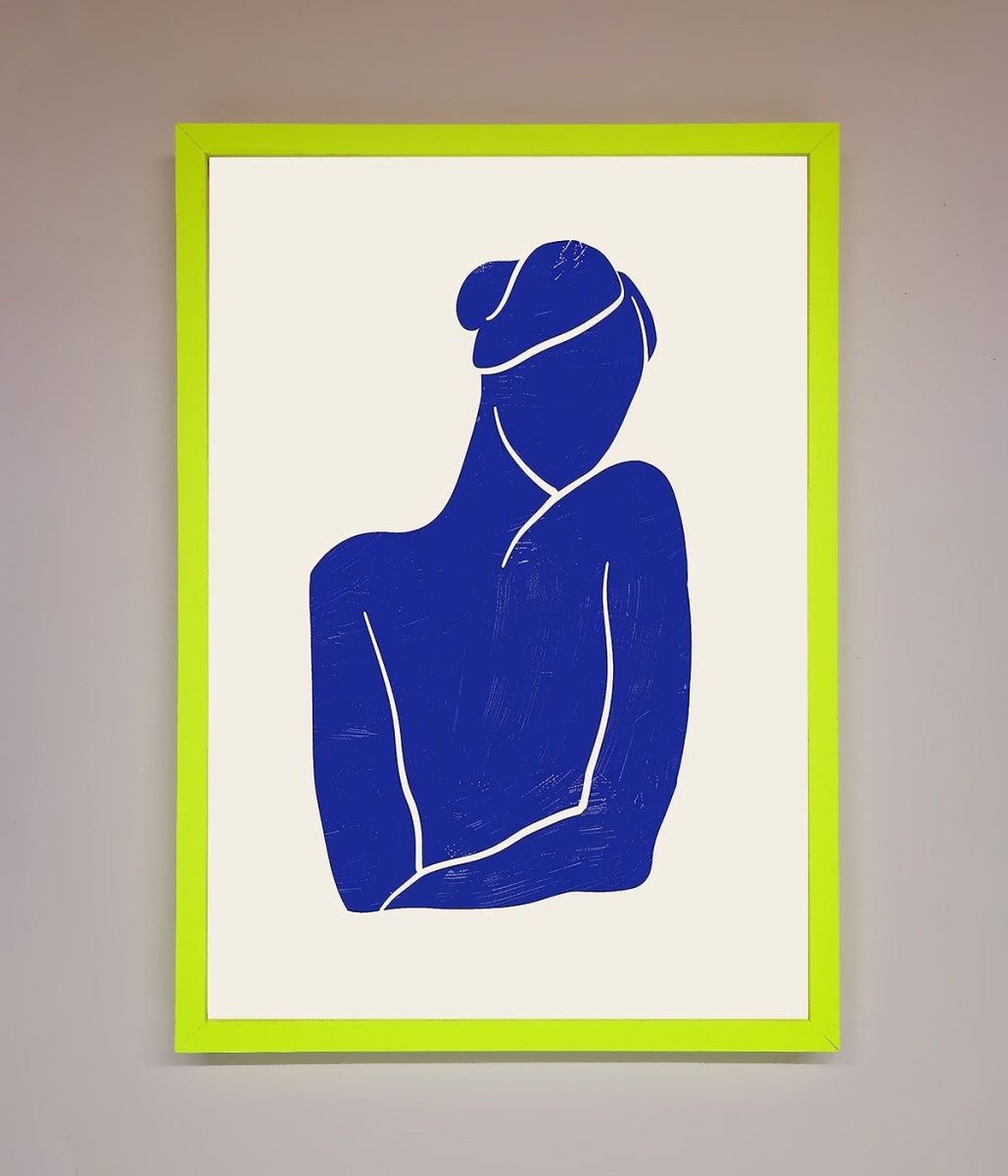 Blue Woman Matisse Style Framed Poster-12