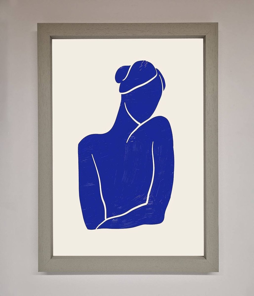Blue Woman Matisse Style Framed Poster-0