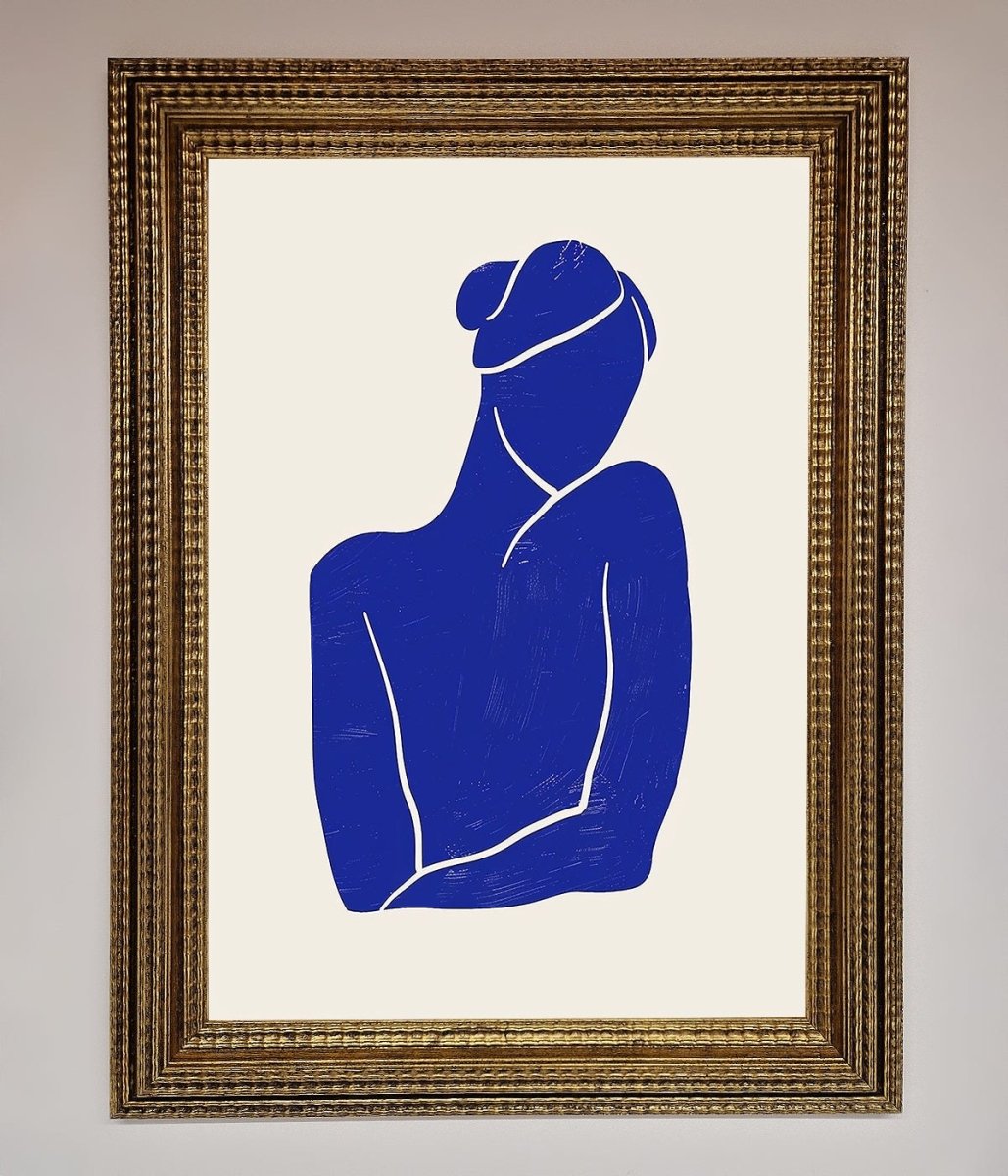 Blue Woman Matisse Style Framed Poster-15
