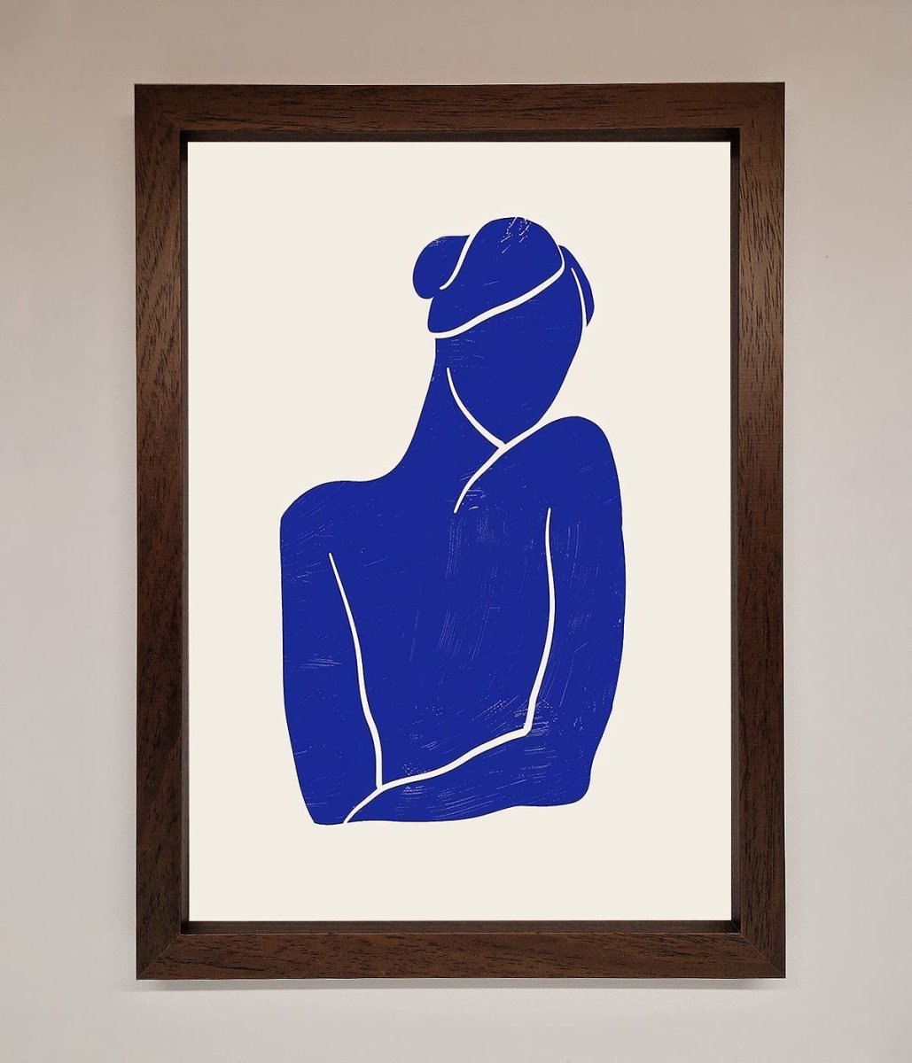 Blue Woman Matisse Style Framed Poster-4