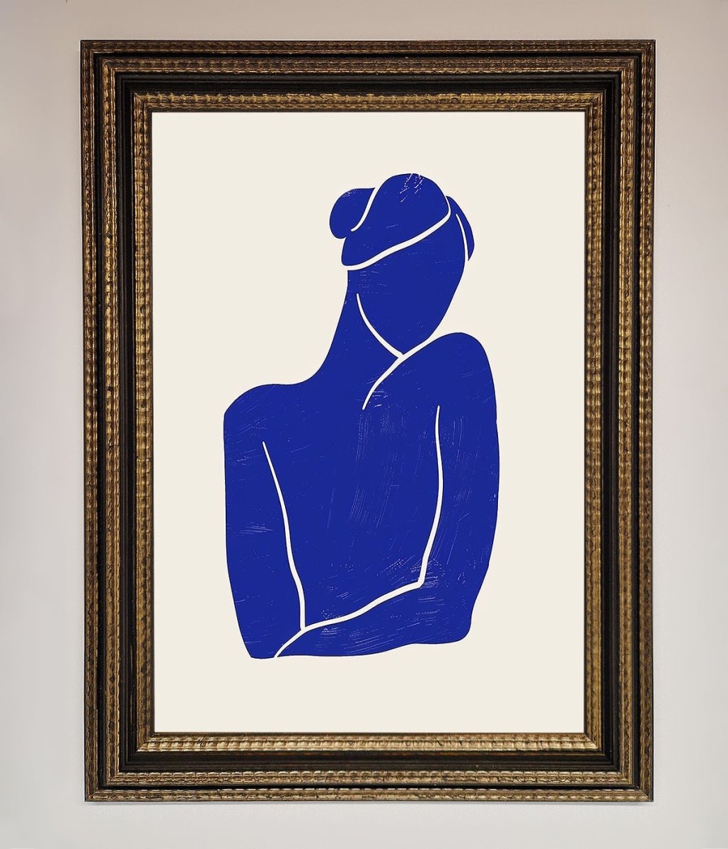 Blue Woman Matisse Style Framed Poster-18
