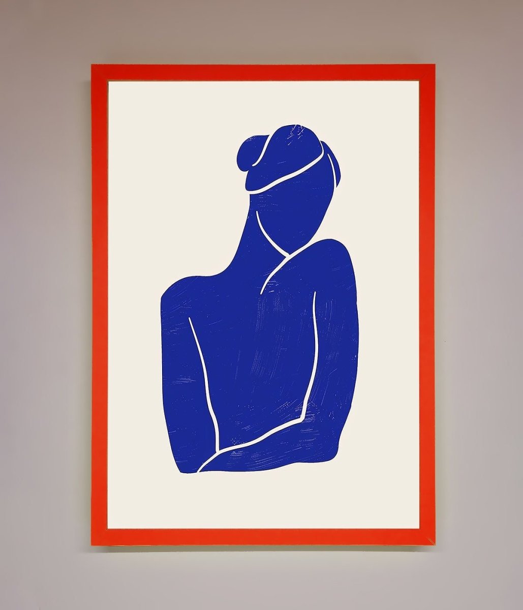 Blue Woman Matisse Style Framed Poster-14
