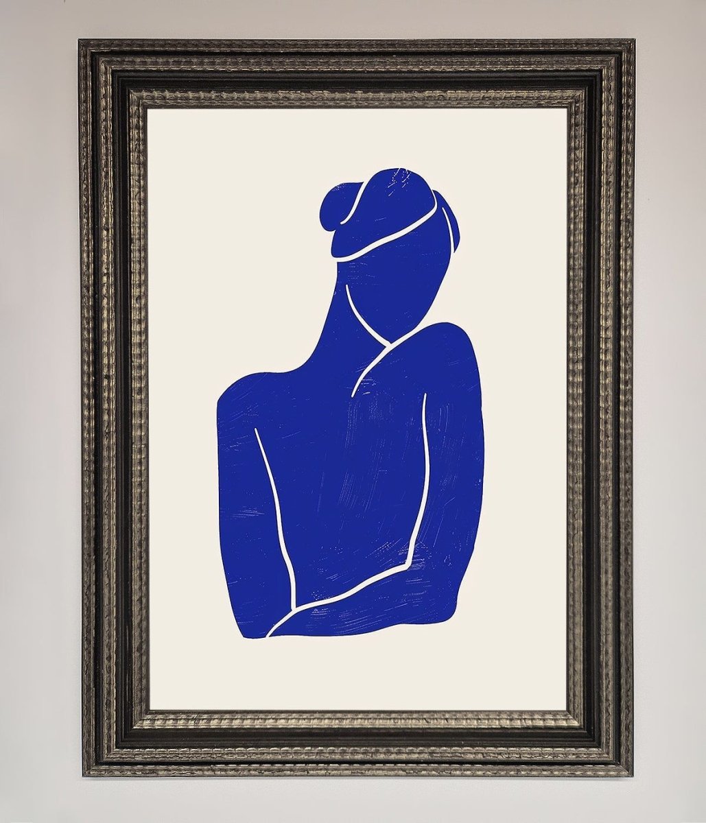 Blue Woman Matisse Style Framed Poster-17