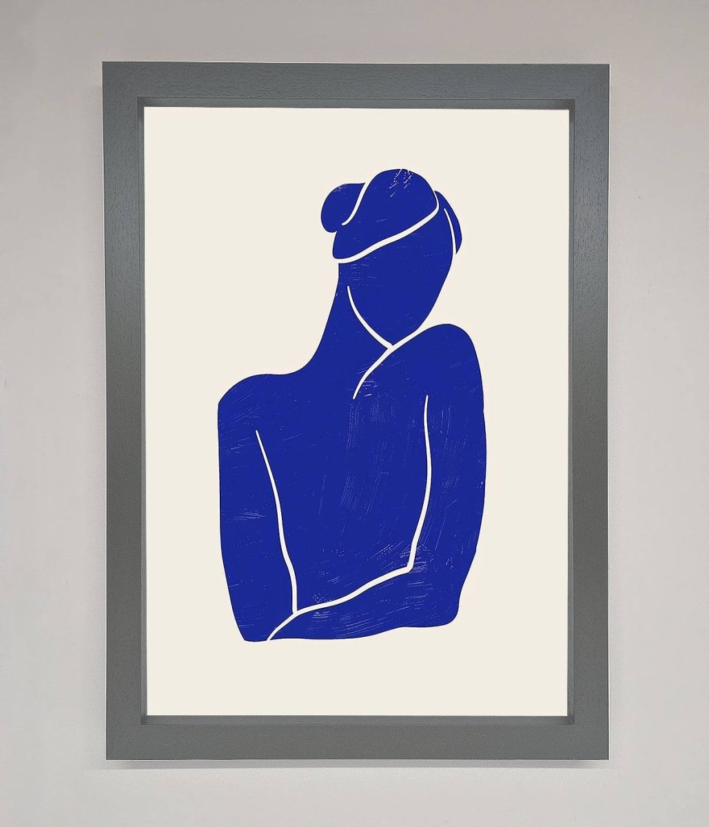 Blue Woman Matisse Style Framed Poster-3