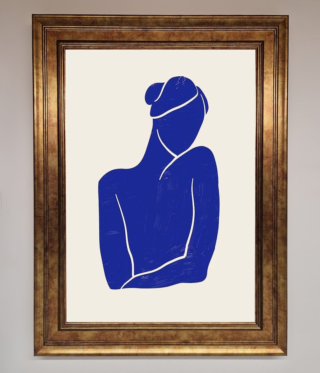Blue Woman Matisse Style Framed Poster-7